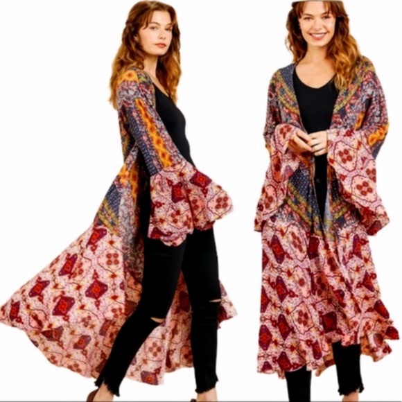 Umgee Sweaters - Boho Hippie Duster Kimono NWT